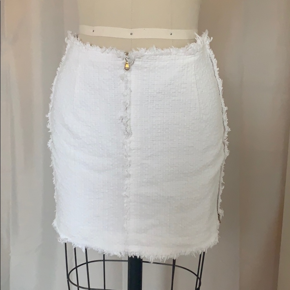 Zara White Tweed Mini Skirt